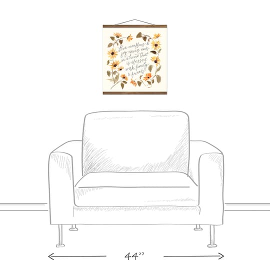 Love Overflows and Joy Never Ends Teak Hanging Canvas